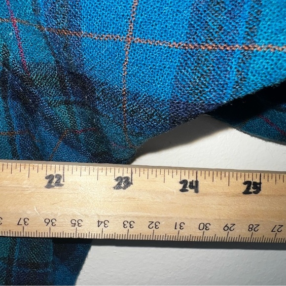 Pendleton Pure Virgin Wool Blue and Green Plaid Button Down Women’s Size Large - Picture 4 of 15